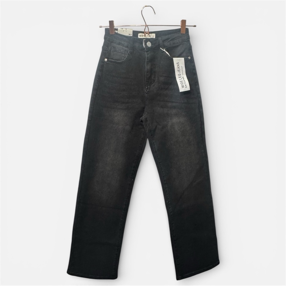 Katch Me Wide Leg Jeans Casual Mid-Rise Denim Multi-Pocket Stretchy XS NWT
